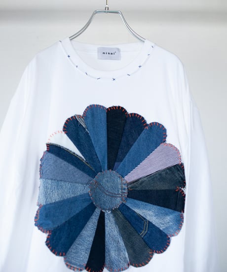 "私だけの花のロンT / 第八十一色" my own flower L/S T-shirt, Patchworked by vintages