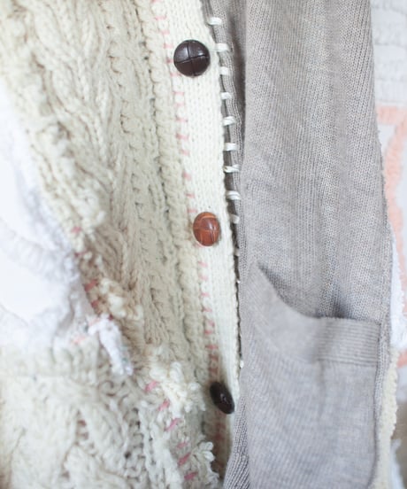 "淡い花のカーディガン" pale flowers cardigan, Rebuild by vintages