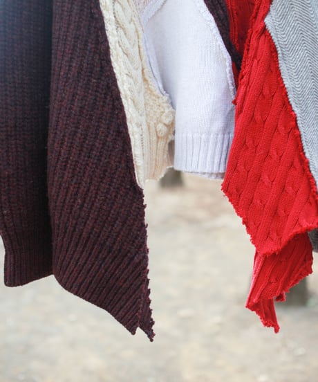"くずれたルージュ"  Collapsed rouge Knit, Rebuild by vintages