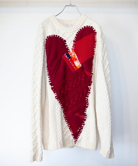 "つぎはぎのラブのセーター 第十一色" patchwork of kove knit, Rebuild by vintages
