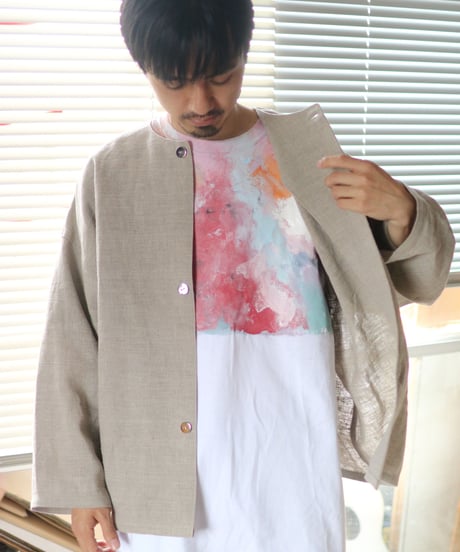 《0＜nisai+α≦Y》 three button shirt jacket / Russian linen