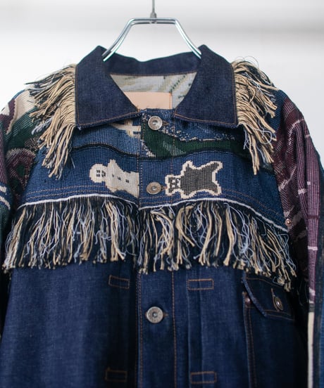 《nisai × soma komatsuno》"テディ" Patchwork oversized jacket, Rebuild by vintage rug and denim