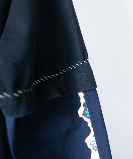 "ナイトパークウィズフラワーズ" Night park with flowers long-sleeved T-shirt, Rebuild by vintages