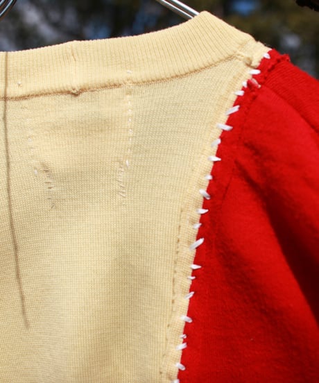 "あの日、赤かっただけのカーディガン" Past Red knit, Rebuild by vintages