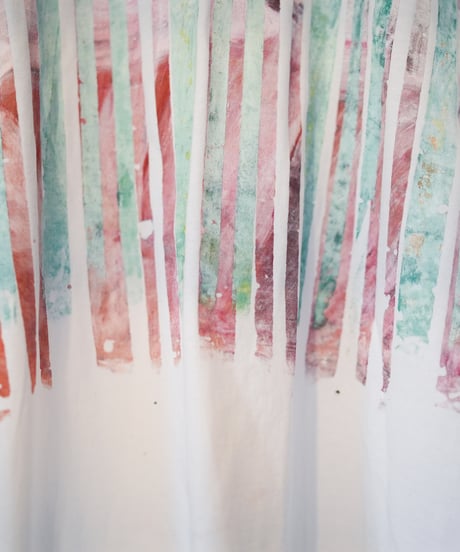 "色彩手刷りのロンT 2024年版 第四色" T-shirt with hand-printed colors