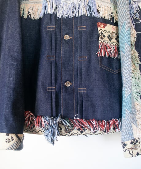 《nisai × soma komatsuno》"プレイ" Patchwork oversized jacket, Rebuild by vintage rug and denim