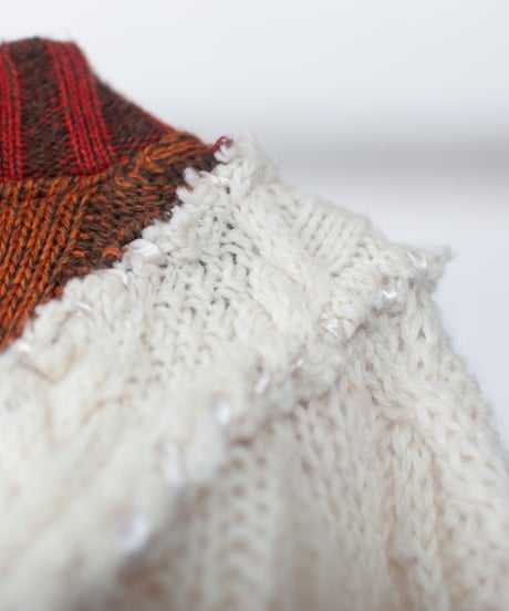"火照る" hotel short-knit, Rebuild by vintages