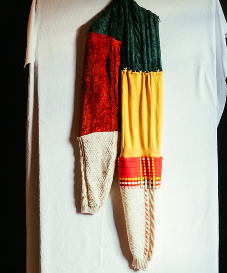 "若い多声音楽" Vintage knit Rebuild Muffler by Polyphony