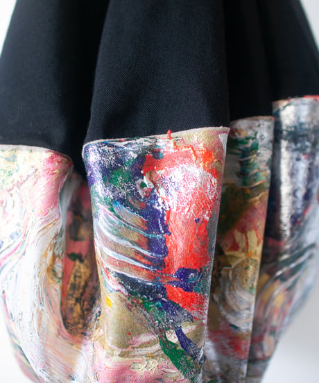 《0＜nisai+α≦Y》 Painted Ball bag / wool and cotton black