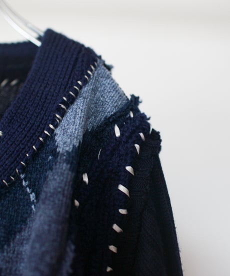 "東京豪雨2" Heavy rain in Tokyo 2 knit, Rebuild by vintages