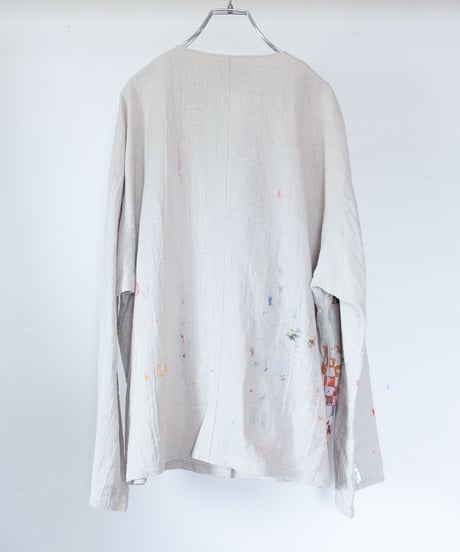 《0＜nisai+α≦Y》 metal hook paint shirt jacket / Atelier linen