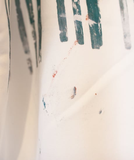 "永遠の海" Analog silk screen overlay blurring hand-printed Trainer