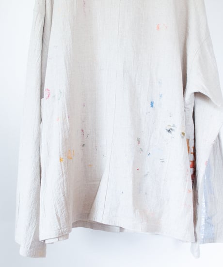 《0＜nisai+α≦Y》 metal hook paint shirt jacket / Atelier linen