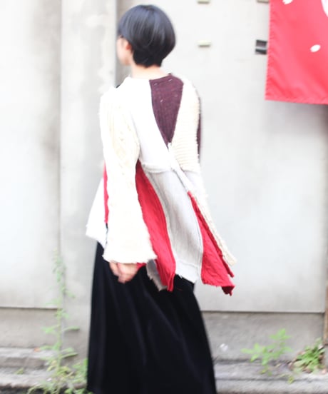 "くずれたルージュ"  Collapsed rouge Knit, Rebuild by vintages