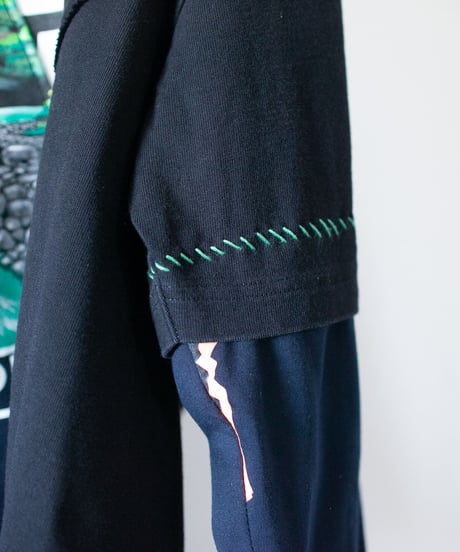"ナイトパークウィズフラワーズ" Night park with flowers long-sleeved T-shirt, Rebuild by vintages