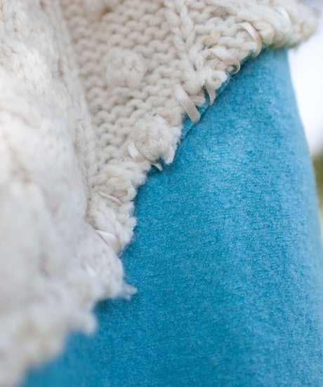 "それぞれの青のカーディガン" Cardigan with two large pockets, Rebuild by vintages