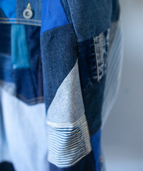 《nisai × soma komatsuno》"おわらない青 遊青編" Patchwork oversized jacket, Rebuild by vintage denims
