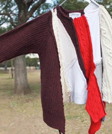 "くずれたルージュ"  Collapsed rouge Knit, Rebuild by vintages