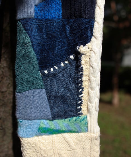"あの日、青かっただけのニット・マフラー" past blue muffler, Rebuild by vintages