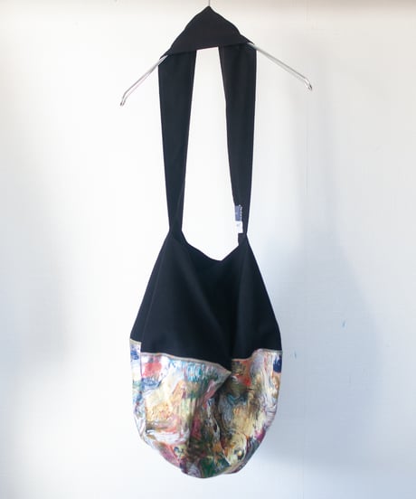 《0＜nisai+α≦Y》 Painted Ball bag / wool and cotton black