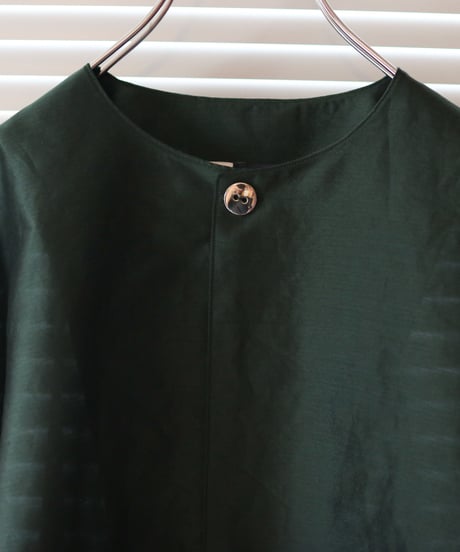 《0＜nisai+α≦Y》  three button shirt jacket / Green silk cotton
