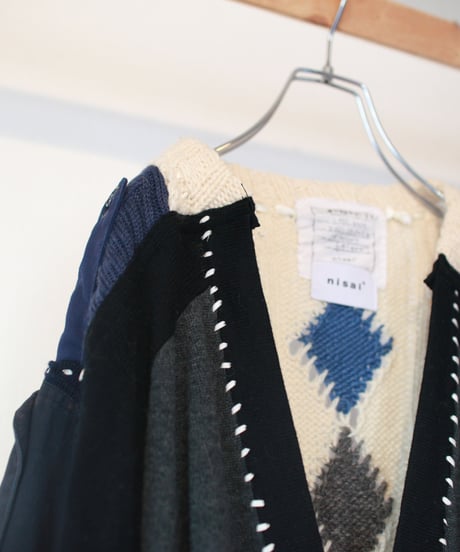 "月明かりの下の天使"  Angel under the moonlight (imitating the collar) knit, Rebuild by vintages