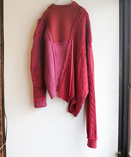 "群赤" crowd red knit, reconstructed from red knit vintages