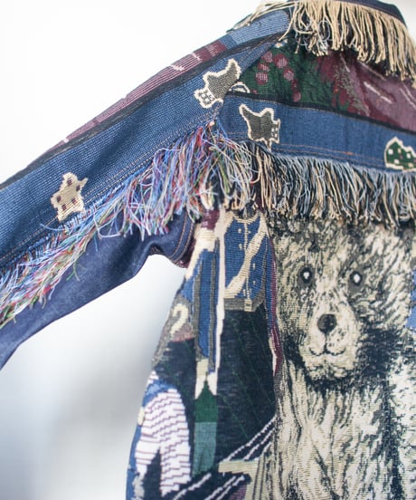 《nisai × soma komatsuno》"テディ" Patchwork oversized jacket, Rebuild by vintage rug and denim