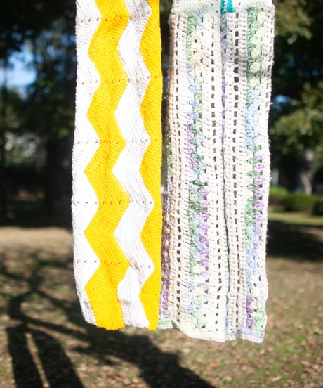 "海の帰り道" Vintage knit Rebuild Muffler by the way back from the sea