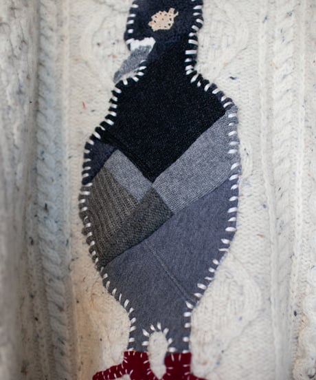 "つよい鳩" patchwork pigeon(strong) knit, Rebuild by vintages