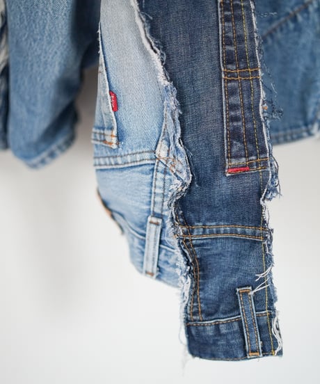 "あの日、青かっただけのデニムジャケット" Blue grunge jacket, Rebuild by vintages