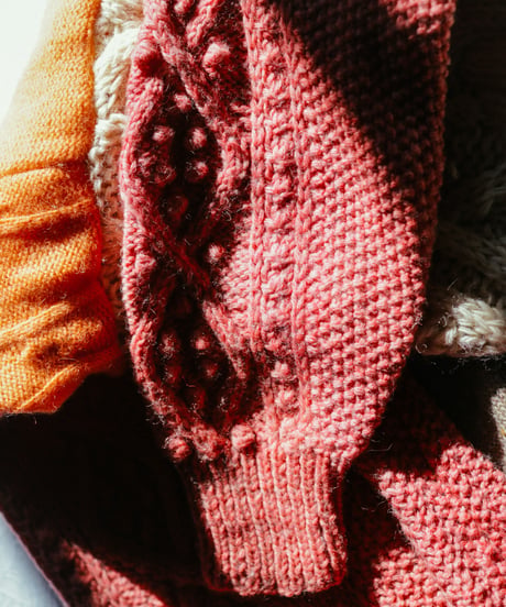 "夜中に台所でぼくはきみに話しかけたかった" Vintage knit Rebuild Muffler by Midnight