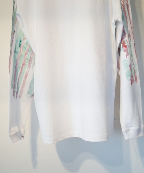 "色彩手刷りのロンT 2024年版 第三色" T-shirt with hand-printed colors