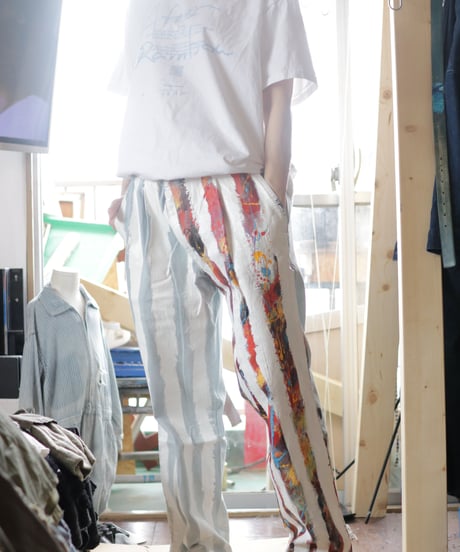 "ホワイト・ストライプス" The White Stripes painted pants, Based on Bleach vintage denim