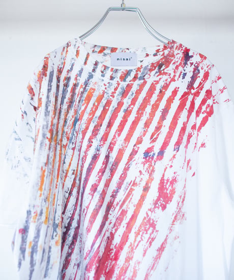 "色彩記録の手刷りのTシャツ 第十二色" T-shirt by Analog silk screen overlay blurring hand-print