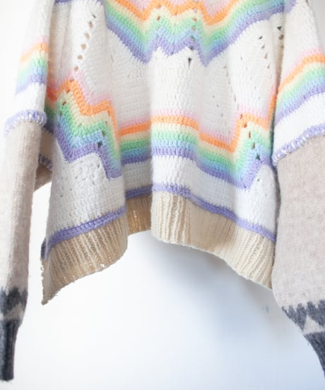 "虹のショートニット" Rainbow short-knit, Rebuild by vintages