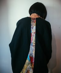 《0＜nisai+α≦Y》 riri zip painted jacket / wool and cotton black