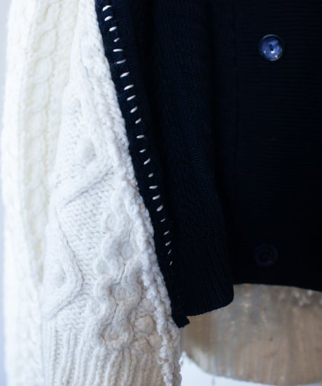 "夜空を薄めた紫のニットショートダッフルコート"the night sky purple duffel coat, Rebuild by vintages