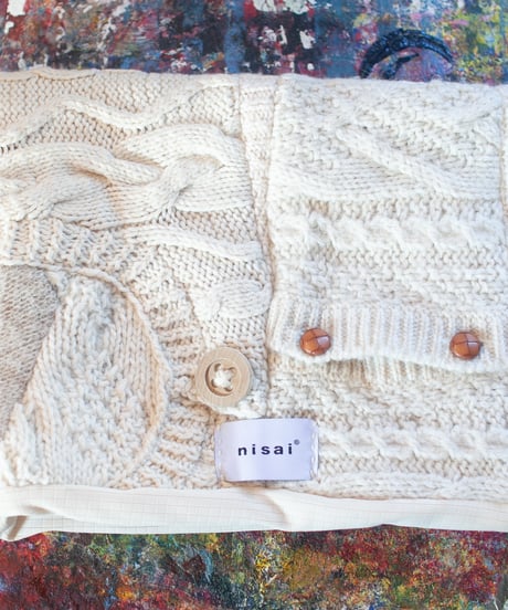 "つぎはぎの猫耳帽子 第十九色" knit cat cap, Rebuild by vintagess