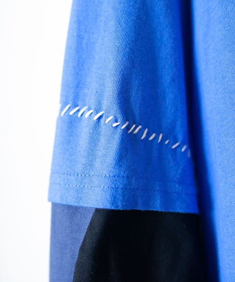 "青の花束" Blue flowers long-sleeved T-shirt, Rebuild by vintages