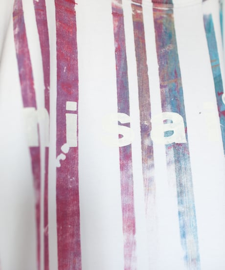 "色彩手刷りと刻まれた名前のTシャツ 第二十三色" T-shirt with hand-printed colors and engraved name
