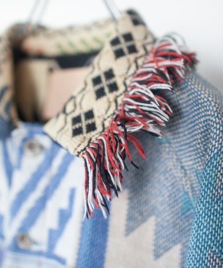 《nisai × soma komatsuno》"プレイ" Patchwork oversized jacket, Rebuild by vintage rug and denim