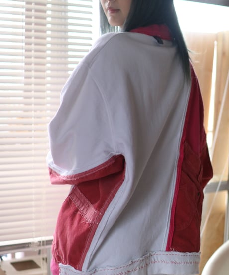 "少女の約束と記憶" Girl's promise and memory pink pullover, rebuild by vintages