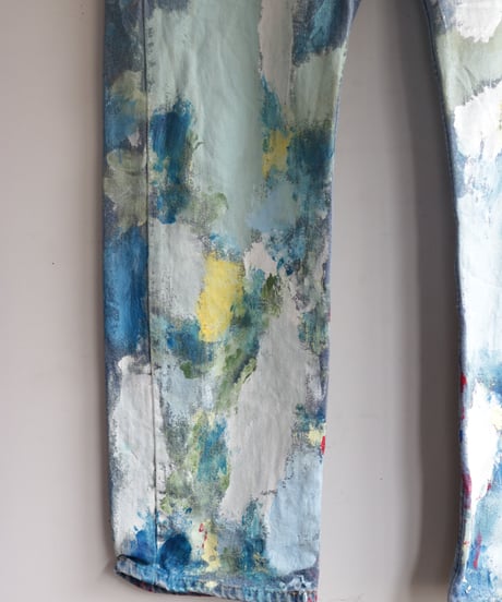 "贈花" Gifted Flowers paint, Based on Levis 505 denim