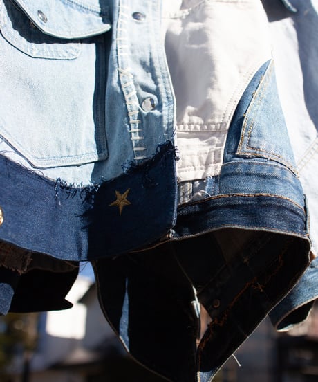 "青くゆめみるスリーピー・デニムガウンコート" Dreamy Blue Sleepy Denim Gown Coat, Rebuild by vintages