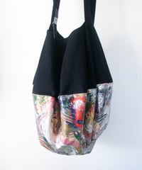 《0＜nisai+α≦Y》 Painted Ball bag / wool and cotton black