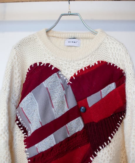 "つぎはぎのラブのセーター 第五色" patchwork of kove knit, Rebuild by vintages