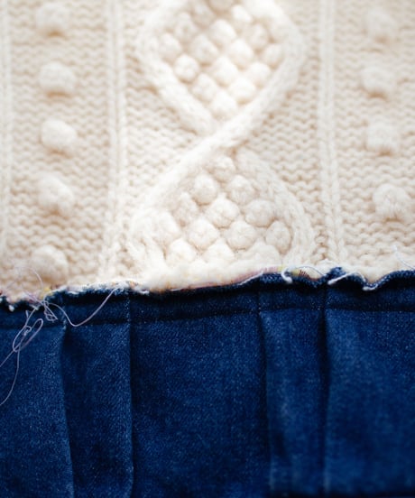 "それぞれの青のカーディガン" Cardigan with two large pockets, Rebuild by vintages