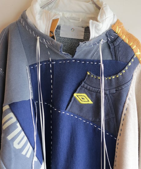 "虹の前の光" The light before rainbow pullover, reconstructed from mix vintages