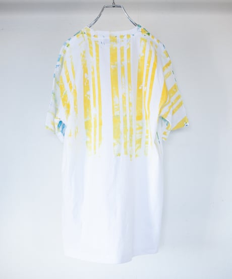 "希望黄青" Yellow and Blue of Hope, Hand-printed silk-screen T-shirt